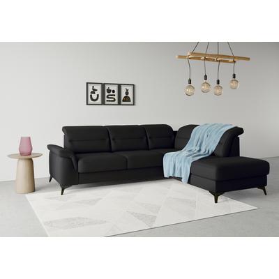Ecksofa SIT & MORE "Sinatra L-Form", schwarz, B:251cm H:85cm T:220cm, 98% Polyester, 2% Polyamid, Sofas, mit Ottomane, optional mit Kopfteilverstellung und Armteilfunktion Image