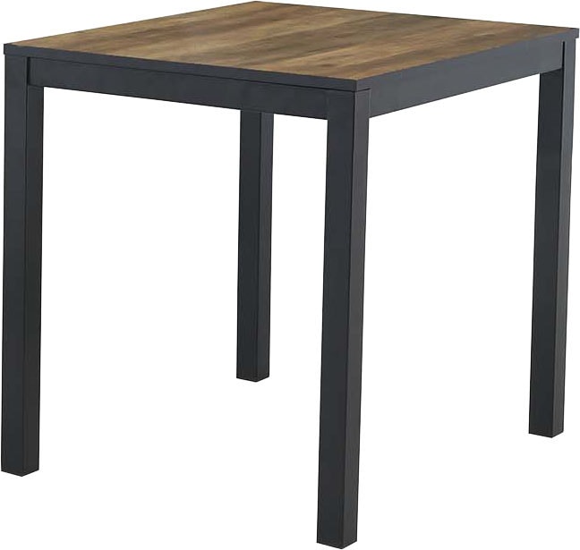 Esstisch JOCKENHÖFER GRUPPE "Barista", schwarz (schwarz, akazie dunkel), B:80cm H:76cm T:70cm, Tische, Esstisch, ausziehbar in zwei Größen, platzsparend, Metalluntergestell