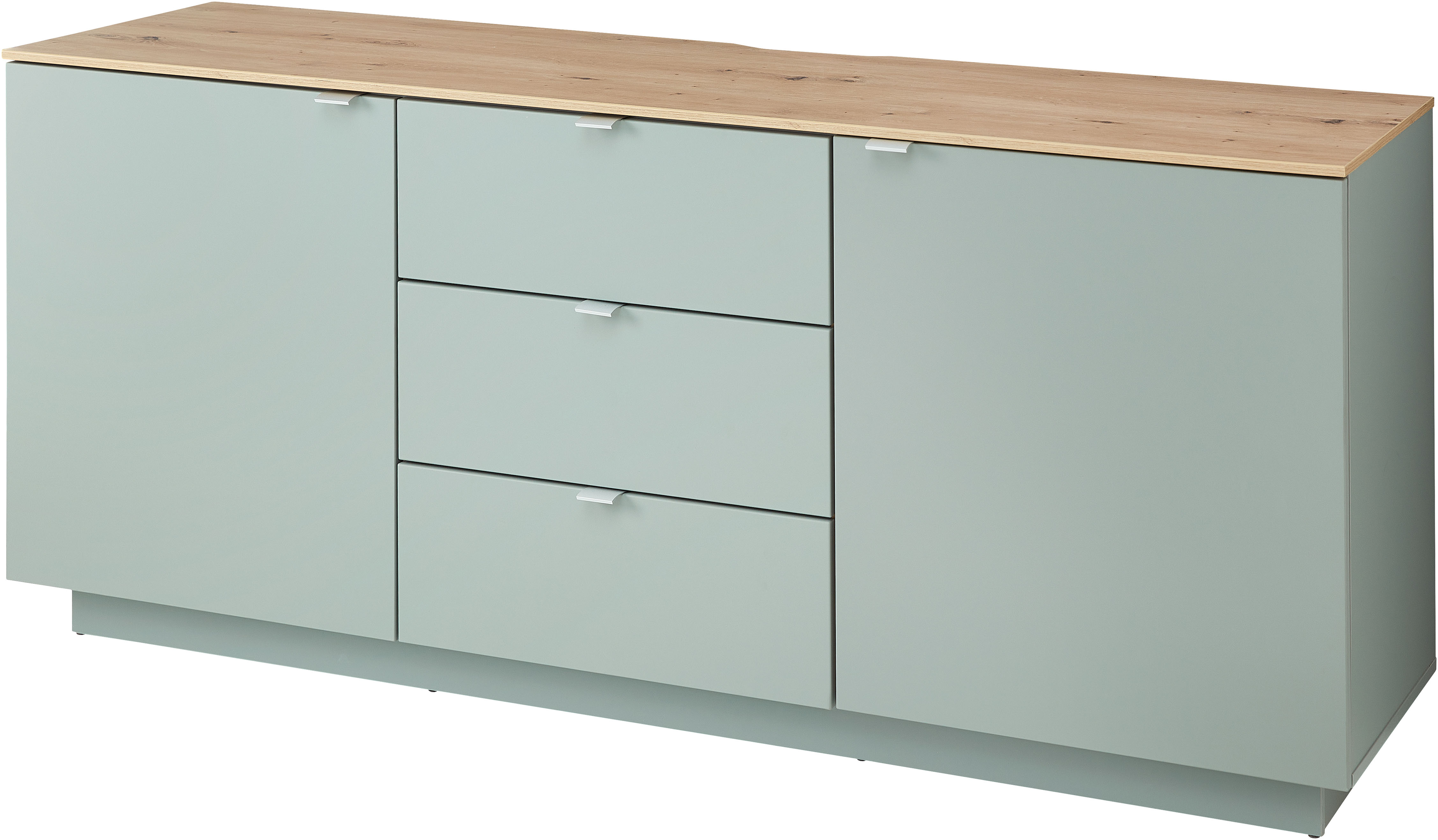 TV-Schrank INNOSTYLE "Core, TV-Sideboard Stellmaß B/H/T 180x77x44 cm", grün (schilfgrün), B:180cm H:77cm T:44cm, FSC-zertifizierter Holzwerkstoff, Schränke, TV-Sideboard mit 2 Holztüren und 3 Schubkästen