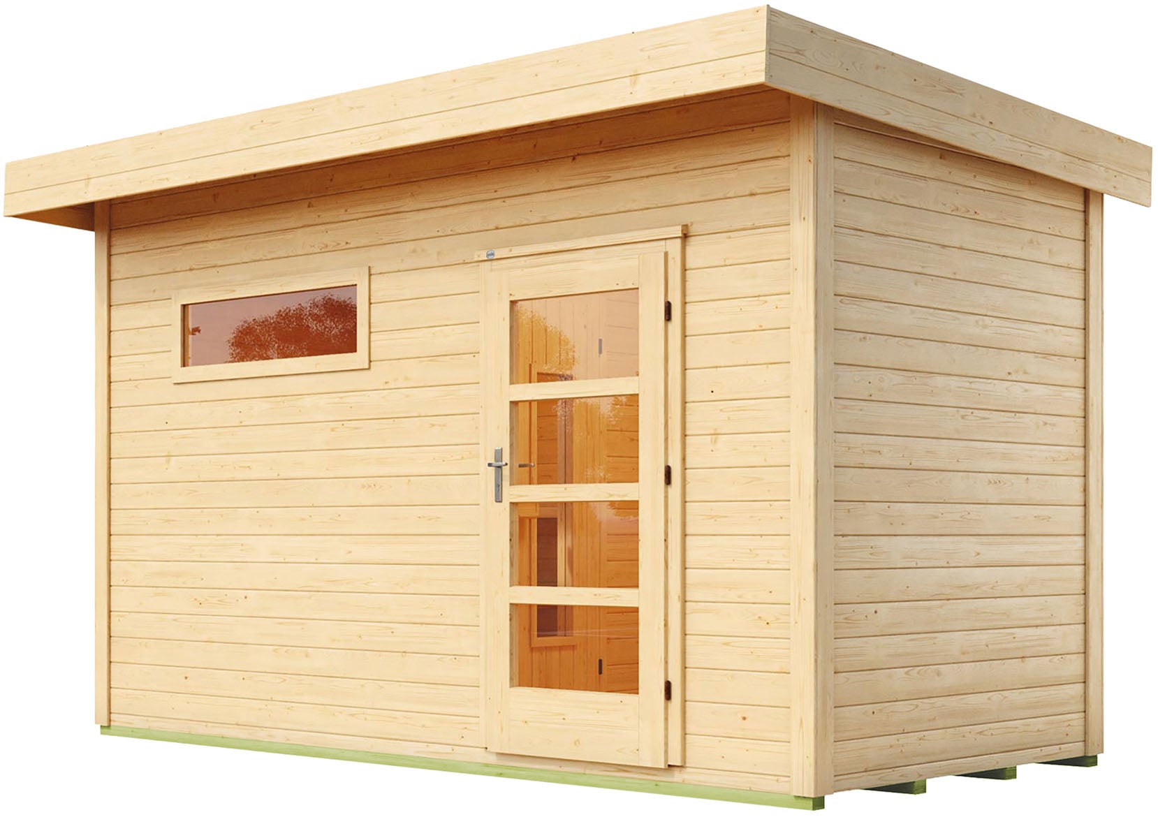 Saunahaus WEKA "Saunahaus FARSUND 1", beige (natur), Saunaofen, externe Steuerung, 9, Saunen, Blockbohlen, feststehendes Fenster Image