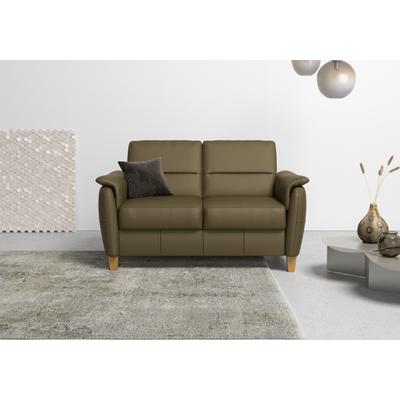 2-Sitzer HOME AFFAIRE "Palmera", grün (olive), B:149cm H:89cm T:89cm, Luxus-Microfaser (100% Polyester), Struktur (100% Polyester), Luxus-Microfaser in Lederoptik (100% Polyester), Sofas, Federkern-Polsterung, Steckvorrichtung für 2 Kopfstützen... Image