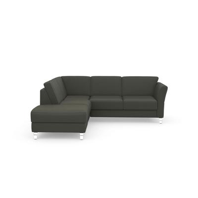 Ecksofa SIT & MORE "Visby L-Form", grau (anthrazit), B:248cm H:87cm T:213cm, Sofas, Wahlweise mit Bettfunktion und Stauraum, frei im Raum stellbar Image
