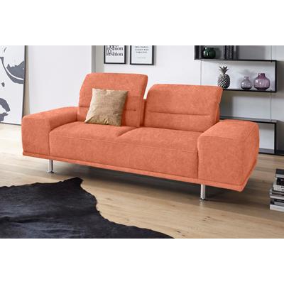 2,5-Sitzer SIT & MORE "Mariola", orange (terrakotta), B:202cm H:93cm T:111cm, Struktur (100% Polyester), Luxus-Microfaser ALTARA NUBUCK (100% Polyester), Luxus-Microfaser (100% Polyester), Sofas, mit Federkern, inklusive Sitztiefenverstellung Image