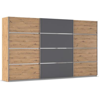 Kleiderschrank RAUCH "Schwebetürenschrank OTTO´s Choice Garderobe Schrank TOP ANGEBOT Avola", grau (eiche artisan, graumetallic), B:360cm H:210cm T:62cm, Holzwerkstoff, Schränke, mit eleganten Zierleisten in Chrom, Schwarz oder Weiß MADE IN GERMANY Image
