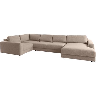 Wohnlandschaft PLACES OF STYLE "Bloomfield, U-Form", beige (portabella), B:405cm H:84cm T:224cm, 100% Polyester, Sofas, mit extra tiefer Sitzfläche, wahlweise mit Sitztiefenverstellung Image