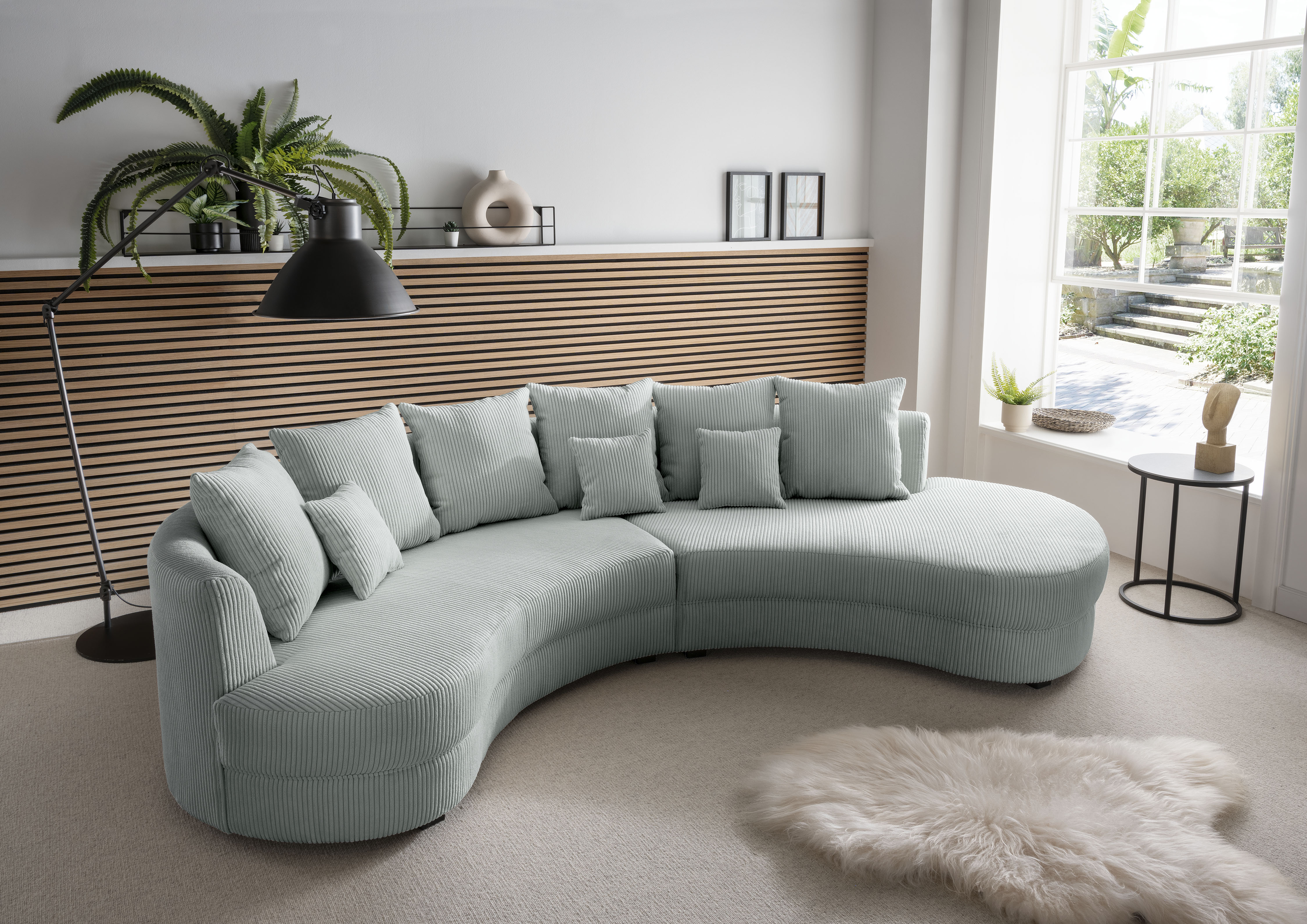 Ecksofa HOME AFFAIRE "Limoncello organische Formensprache, OTTOs Choice, L-Form", blau (aqua), B:287cm H:76cm T:160cm, 100% Polyester, Sofas, Ecksofa, ergonomische Form