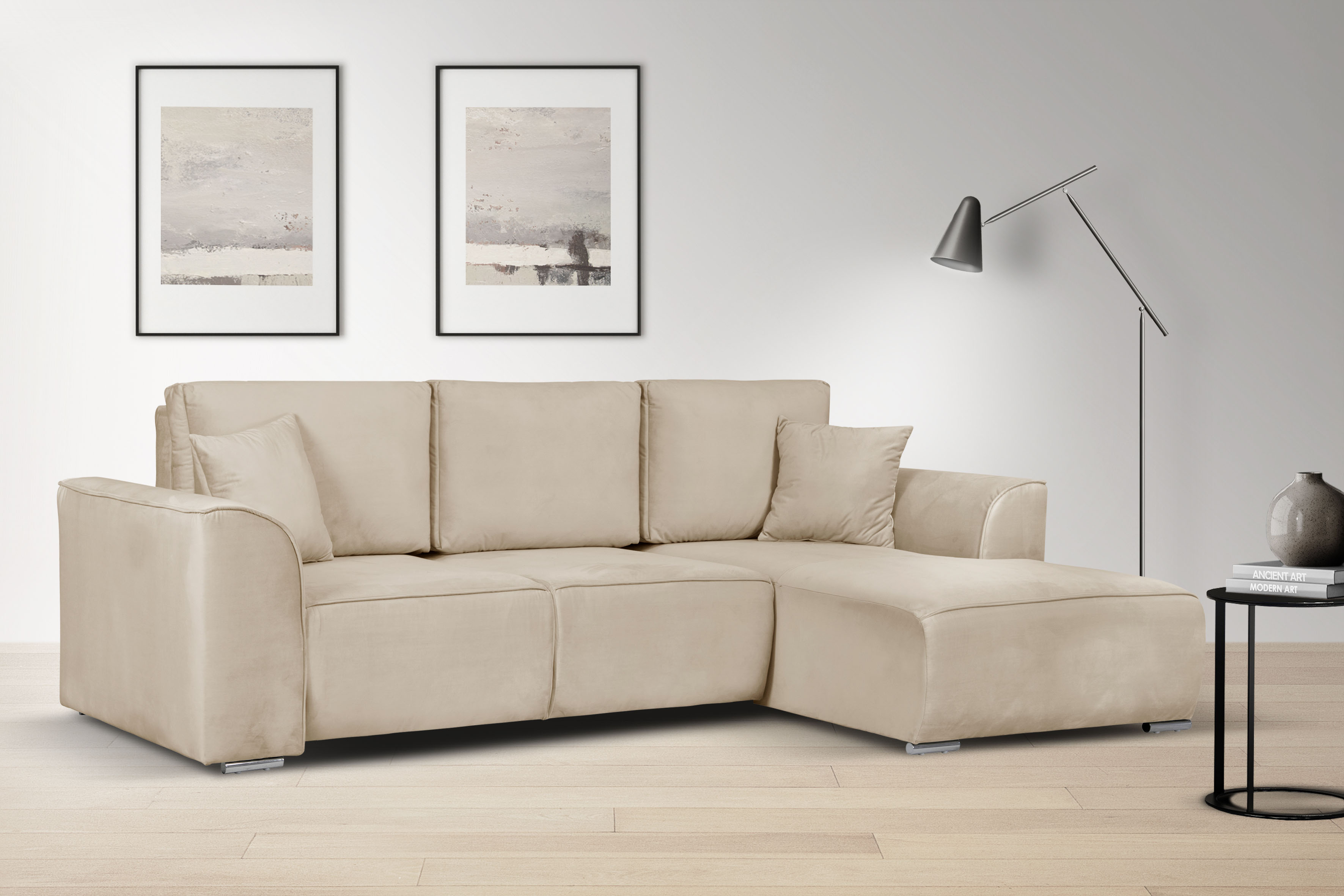 OTTO home "BEATRICE optionale Schlafsofa mit Bettkasten, B/T/H: 265/170/86 cm" L-Form, wahlweise auch mit Bettfunktion und Bettkasten