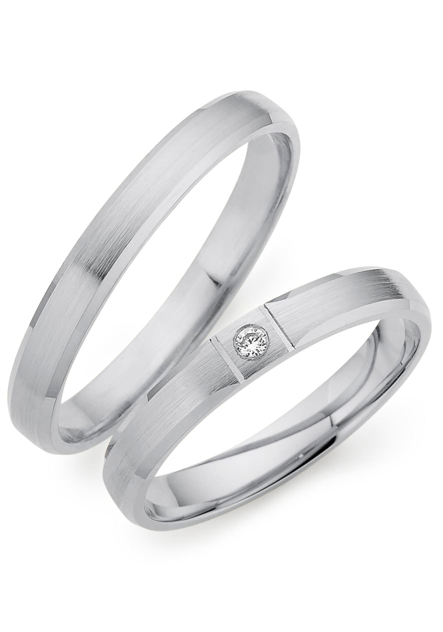 Trauring PHÖNIX "Schmuck Geschenk Silber 925 Ehering LIEBE, 930786, 930787" Gr. 65, silber (silberfarben), Fingerringe, 65, 0,01 SI = kleine Einschlüsse mit Brillant, Silber 925 (Sterlingsilber), 3mm, Made in Germany - wahlweise mit oder ohne Brillant Image