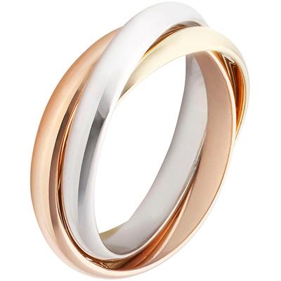 Goldring FIRETTI "Schmuck Geschenk Gold 375 verschlungene Tricolor-Optik" Gr. 70, rosa (gelbgoldfarben, weißgoldfarben, roségoldfarben), Fingerringe, 70, Gelbgold 375-Weißgold 375-Roségold 375, 2,5mm, Gelbgold 375, Weißgold 375, Rosu00e9gold 375,... Image