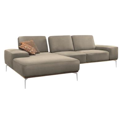 Ecksofa W.SCHILLIG "run, Designsofa mit tollem Sitzkomfort, L-Form", beige (ecru w82), B:279cm H:88cm T:178cm, Longlife Xtra-Leder Z73: Naturwalkleder der Luxusklasse aus den erlesensten Rohhäuten. Hautstärke 1, 1 u2013 1, 3 mm, ROHLEDER... Image