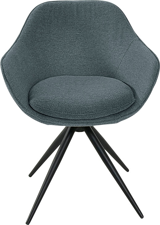 Drehstuhl K+W KOMFORT & WOHNEN "ZOOM", grün (petrol 51), B:60cm H:83cm T:57cm, Stühle, 4-Fuß Drehstuhl mit Gestell aus Metall schwarz Struktur