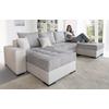 Wohnlandschaft COLLECTION AB "XL-Josy U-Form, Breite 313 cm, Cord-/Mix", grau (hellgrau, grau), B:313cm H:84cm T:161cm, 100% Polyester, Sofas, inkl. Bettfunktion, Bettkasten, mit 4 gleich großen Rückenkissen, Topseller