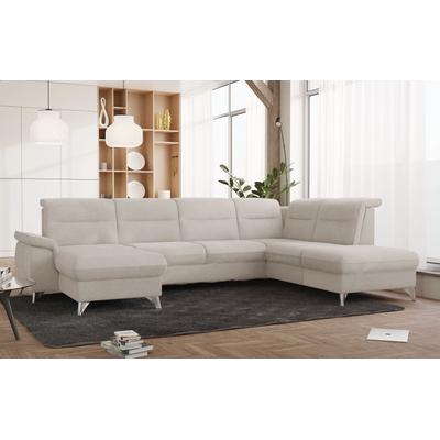 Wohnlandschaft SIT & MORE "Astoria U-Form", beige (nature), B:327cm H:91cm T:225cm, 100% Polyester, Sofas, wahlweise mit motorischer Relaxfunktion Image