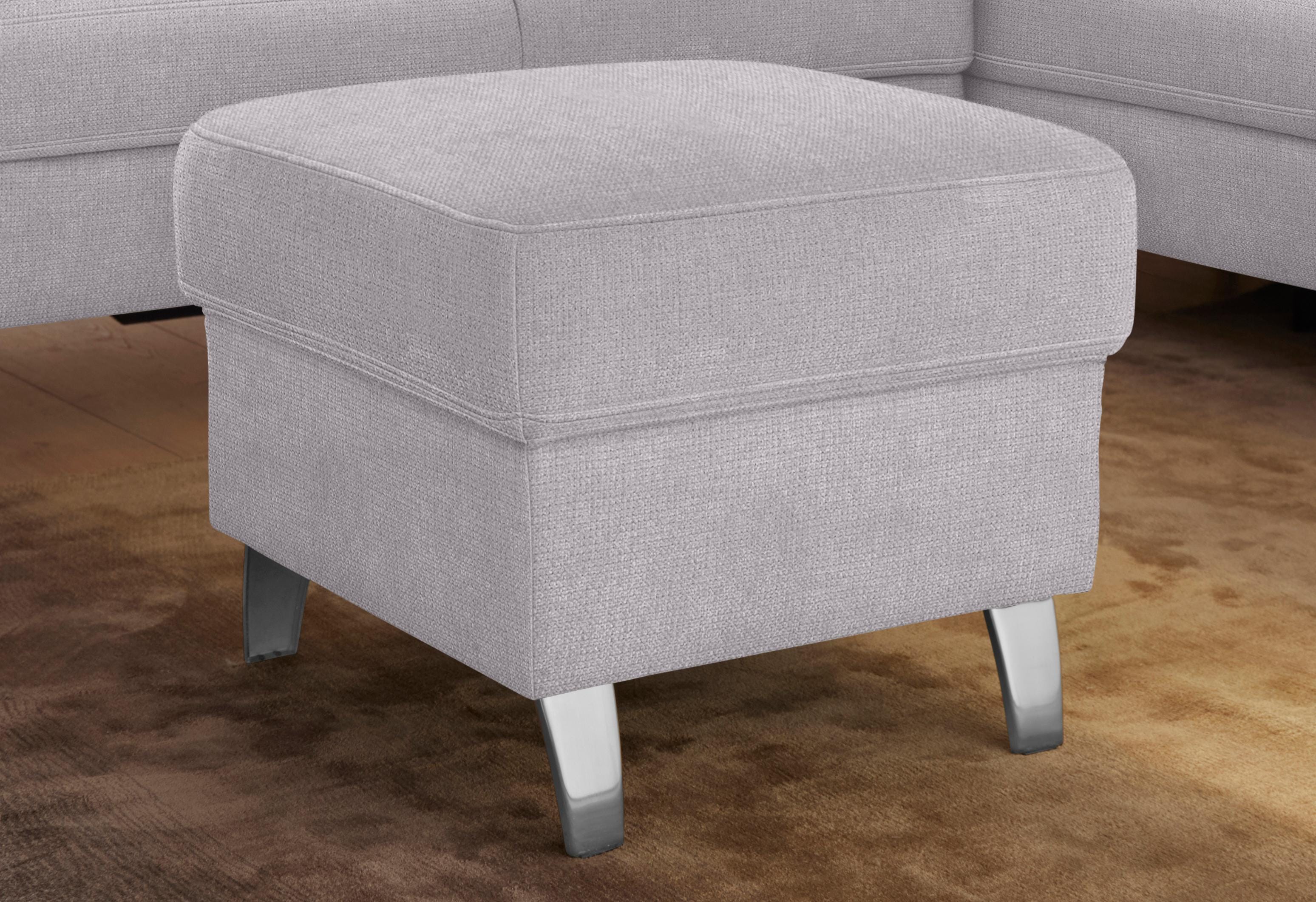 Hocker SIT & MORE "Arngast", silber, B:58cm H:48cm T:58cm, Luxus-Microfaser ALTARA NUBUCK (100% Polyester);Struktur (100% Polyester);Flachgewebe (90% Polyester; 10% Polyamid), Hocker