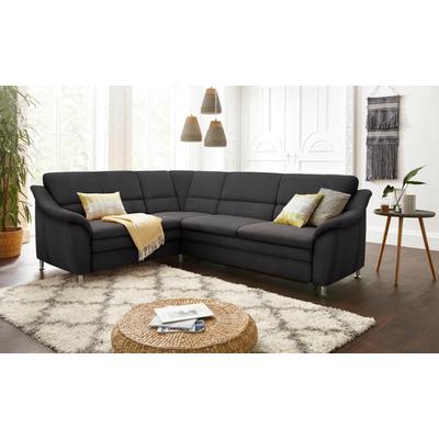 Ecksofa SIT & MORE "Cardoso L-Form", grau (anthrazit), B:249cm H:90cm T:209cm, Flachgewebe (100% Polyester), Struktur (100% Polyester), Luxus-Microfaser (90% Polyester, 10% Polyamid), Sofas, mit Federkern, wahlweise mit Bettfunktion und Schubkasten Image