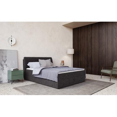 Boxbett COTTA "Cooper", schwarz, B:125cm L:213cm, 100% POLYESTER (PES), Komplettbetten, inkl. Topper, Bettkasten und verstellbarem Kopfteil Image