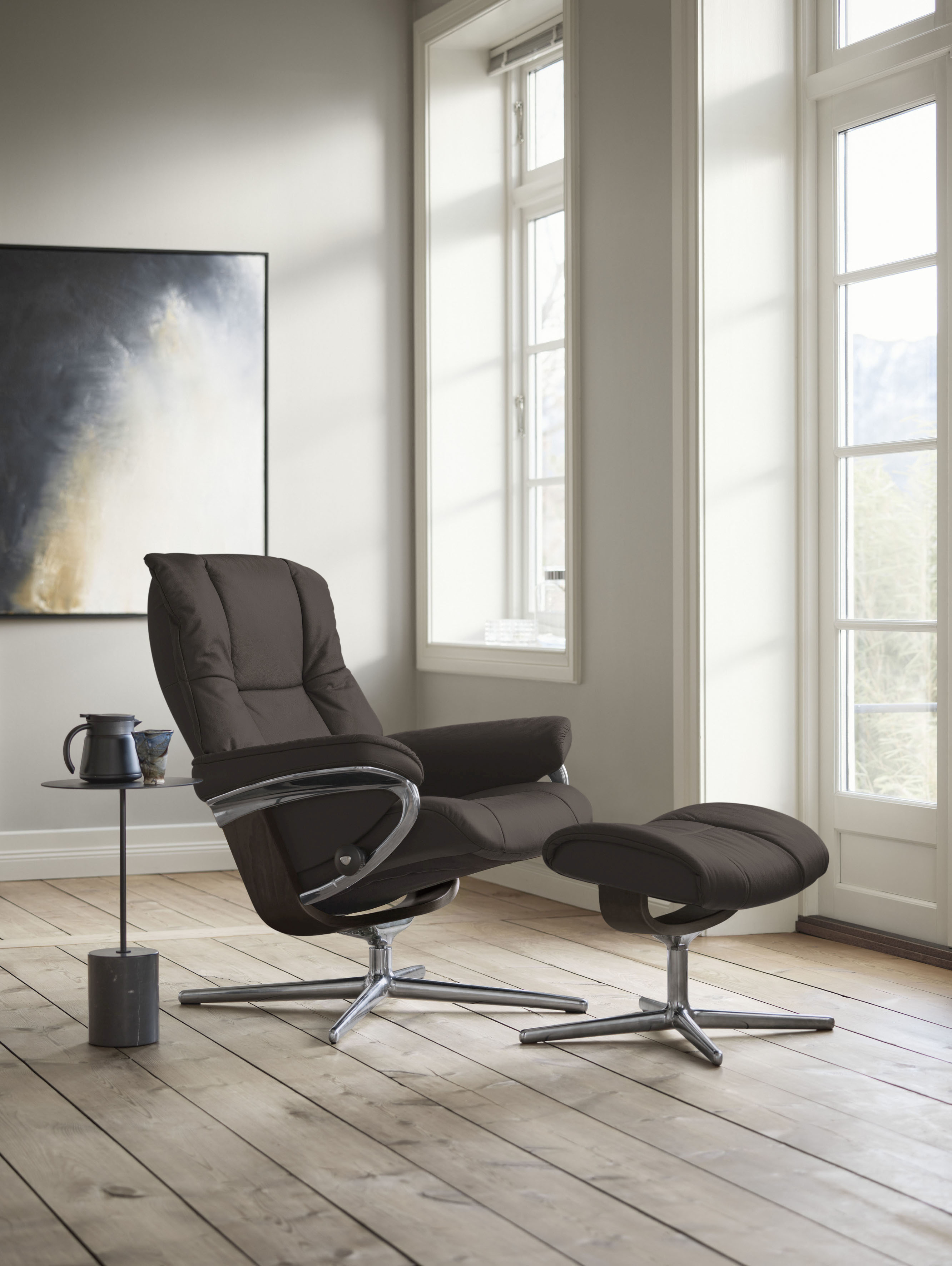 Relaxsessel STRESSLESS "Mayfair", braun (braun batick), B:79cm H:102cm T:73cm, Leder BATICK: BATICK ist ein leicht korrigiertes, durchgefärbtes und genarbtes Möbelleder, bei dem die meisten Unebenheiten und Spuren in der Regel entfernt wurden.,...