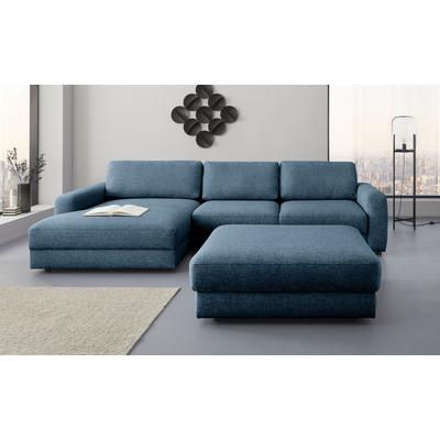 Ecksofa PLACES OF STYLE "Bloomfield, bequem und elegant, OTTOs Choice, Breite 303cm, L-Form", blau (tepestry), B:303cm H:84cm T:176cm, 100% Polyester, Sofas, wahlweise mit Bettfunktion und Bettkasten Image