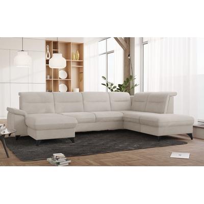 Wohnlandschaft SIT & MORE "Astoria U-Form", beige (nature), B:329cm H:91cm T:225cm, 100% Polyester, Sofas, wahlweise mit motorischer Relaxfunktion Image