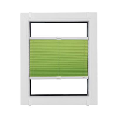 Plissee SUNLINES "Start-up Style Crush", grün (apfelgrün, weiß, weiß), B:85cm H:100cm, Obermaterial: 80% Polyester, 15% Metall, 5% Kunststoff, Plissees, nach Maß Image
