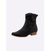 Stiefelette HEINE, Damen, Gr. 35, schwarz, Leder, Veloursleder, modisch, Schuhe Ankleboots Cowboy-Stiefelette