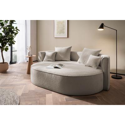 2,5-Sitzer "ISALIE, rundes Loungesofa, mit Kissen, perfekt gepolstert", grau (taupe), B:200cm H:98cm T:145cm, LEGER HOME BY LENA GERCKE, Sofas, moderne Stoffe, mit 4 Zierkissen, extra große Sitzfläche Image