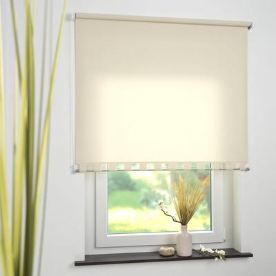 Seitenzugrollo LIEDECO Gr. 5, beige, B:102cm H:180cm, Polyester, Rollos, Volantrollo - eckiger Volant, Fixmaß Image