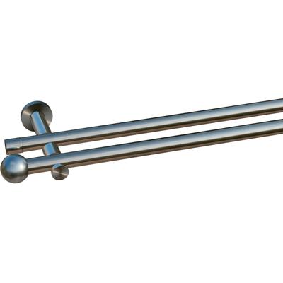 Gardinenstange INDEKO "Colombes", silber (edelstahlfarben), L:240cm Ø:20mm, Stahl, Gardinenstangen, Komplett-Set inkl. Montagematerial Image