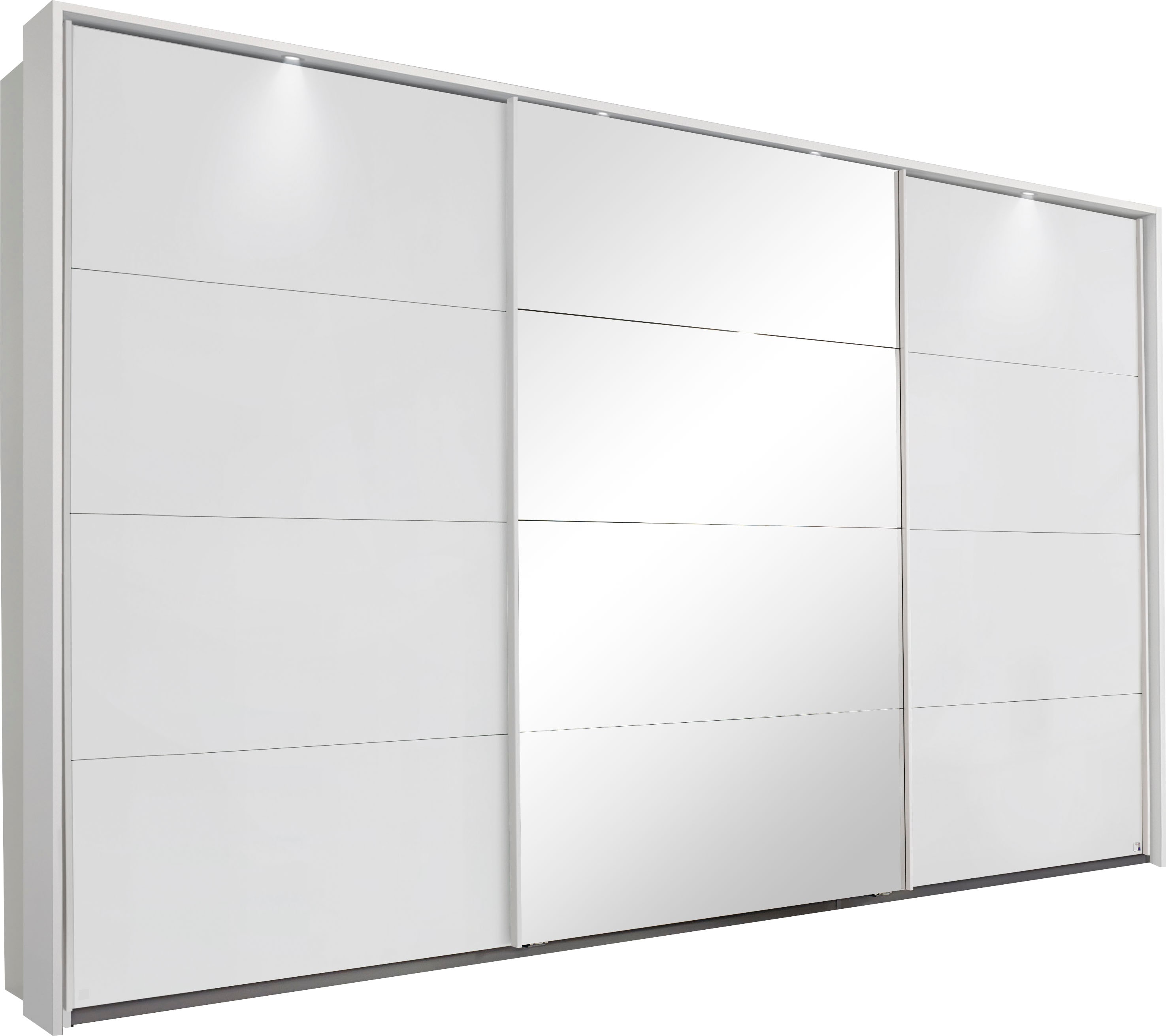 Schwebetürenschrank RAUCH "Kleiderschrank Schrank Garderobe Schlafzimmerschrank TUBONA", weiß, B:368cm H:214cm T:64cm, Holzwerkstoff, Schränke, Schwebetürenschrank Kleiderschrank, mit umfangreicher Innenausstattung und Passepartout MADE IN GERMANY