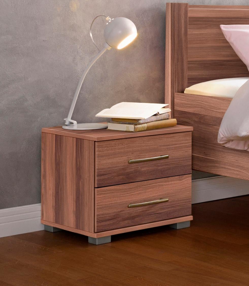 Nachtkonsole PRIESS "Husum Nachtkonsole in premium Qualität Schlafzimmer Schrank", braun (nussbaumfarben), B:41cm H:37cm T:38cm, Holzwerkstoff, Sideboards, Nachtkonsole, mit 2 Schubkästen Nachtschrank Beistellschrank Nachtschränkchen