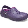 Clog CROCS "Classic Lined Clog", Kinder, Gr. 27, nightshade, Basic, Schuhe, Kindergartenschuh, Hausschuh mit kuscheligem Futter