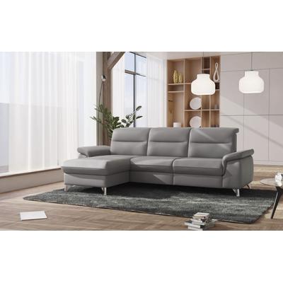 Ecksofa SIT & MORE "Astoria L-Form", grau, B:260cm H:91cm T:175cm, 100% Polyester, Sofas, wahlweise mit motorischer Relaxfunktion Image