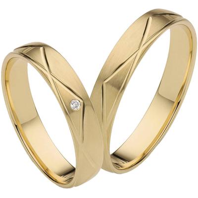 Trauring FIRETTI "Schmuck Geschenk Gold 375 Hochzeit Ehering "LIEBE" Gr. 60, gold (gelbgoldfarben), Fingerringe, 60, ohne Brillant, Gelbgold 375, 4mm, Made in Germany - wahlweise mit oder ohne Brillant Image