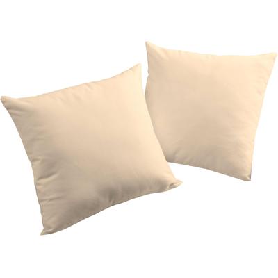 Dekokissen WIRTH "Newbury" Gr. 2, beige (beige, unifarben), B:50cm L:50cm, Baumwolle, Polyester, Dekokissen_Sitzkissen_Kissenhüllen, Kissenhülle ohne Füllung, 2 Stück Image