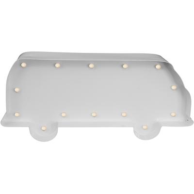 MARQUEE LIGHTS LED Dekolicht "Campingbus", weiß, H: 10cm, Lampen, Wandlampe, Tischlampe Bus, Wohnwagen, Bully 14 Leuchtmittel - 23x10 cm
