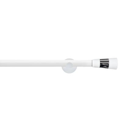 Gardinenstange GARESA "WHITE", weiß, L:440cm Ø:20mm, Eisen, Gardinenstangen, Vorhanggarnitur, verlängerbar, Wandmontage, Endknopf 2-farbig Image