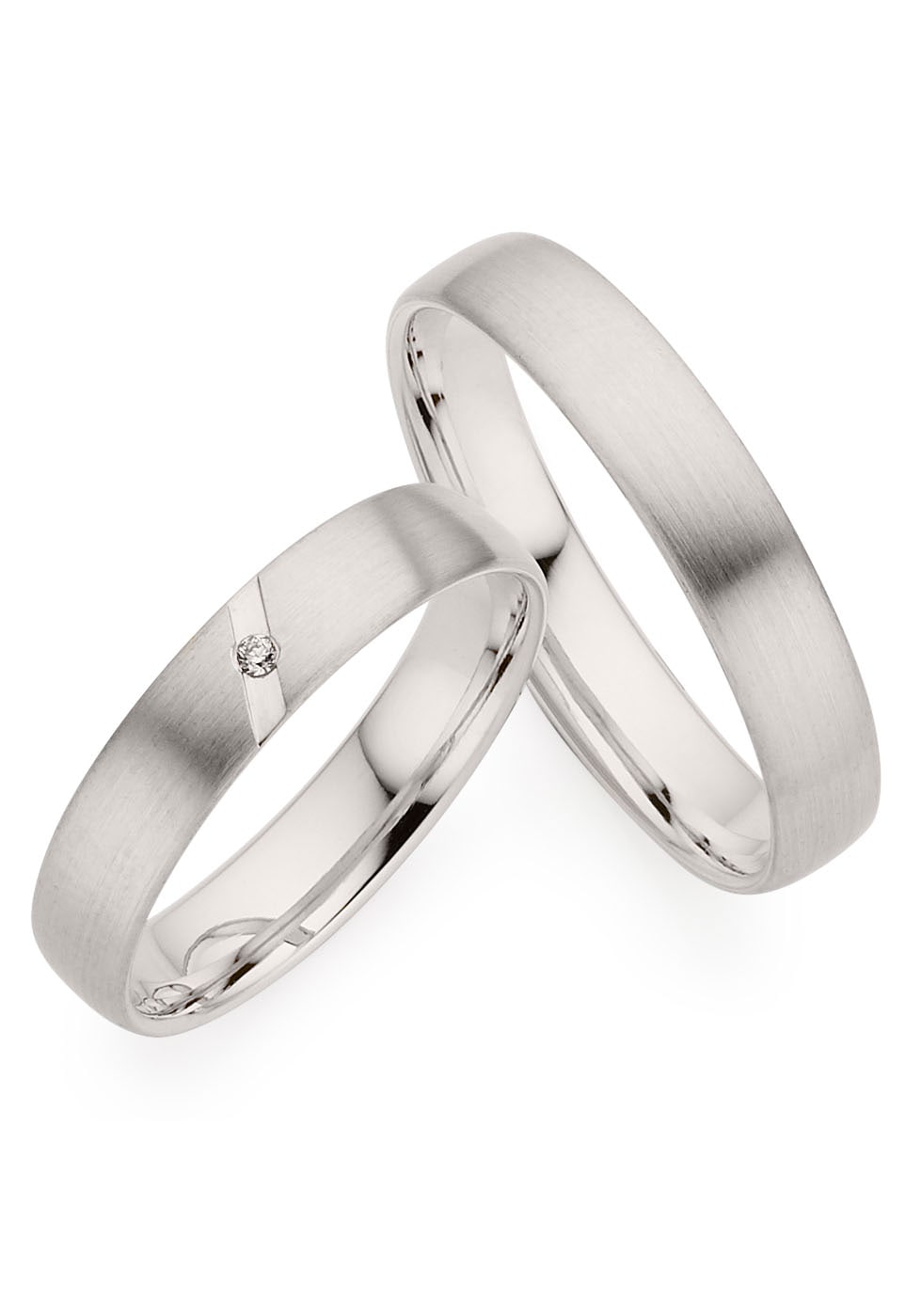 Trauring PHÖNIX "Schmuck Geschenk Silber 925 Trauring Ehering LIEBE versch. Varianten" Gr. 56, silber (silberfarben), Fingerringe, Damen, 56, 0,01 SI = kleine Einschlüsse mit Brillant, Silber 925 (Sterlingsilber), 4mm, Made in Germany - wahlweise... Image