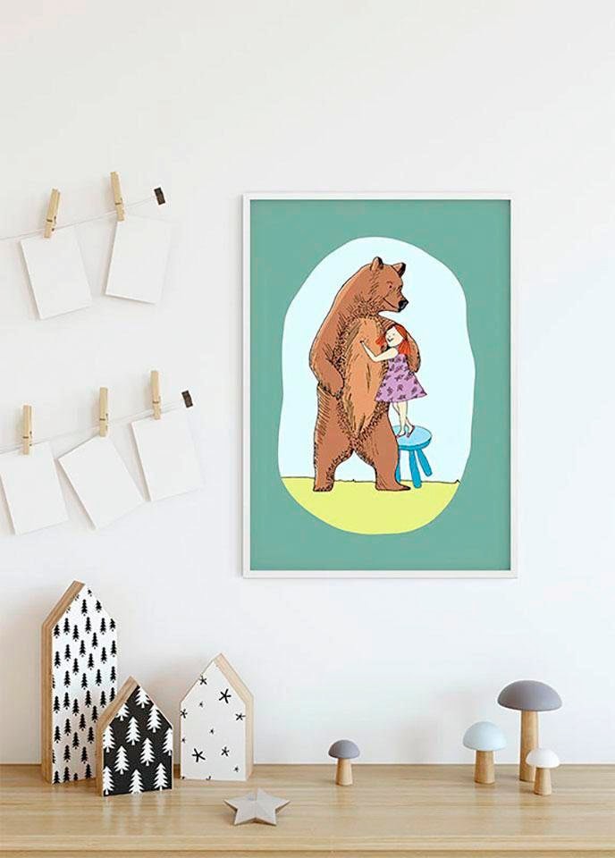 Bild KOMAR "Lili and Bear", bunt (farbe bild(er): bunt), B:50cm H:70cm, Holz, Papier, Bilder, Wandbild zur Dekoration - ohne Rahmen Image