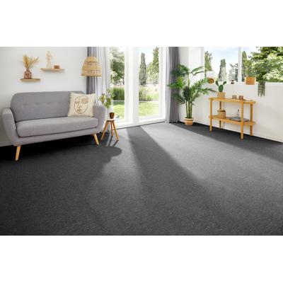 Teppichboden MY HOME "Benno, Schlinge, Made in Netherlands", grau (anthrazit), B:200cm H:4,5mm L:500cm, Polypropylen (PP), Teppiche, Breite 200, 400 und 500 cm, robust, pflegeleicht, langlebig Image