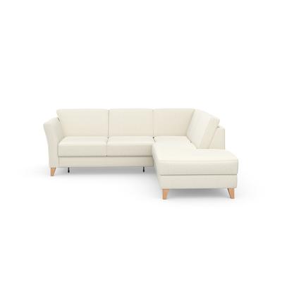 Ecksofa SIT & MORE "Visby L-Form", beige (linen), B:248cm H:87cm T:213cm, Sofas, Wahlweise mit Bettfunktion und Stauraum, frei im Raum stellbar Image