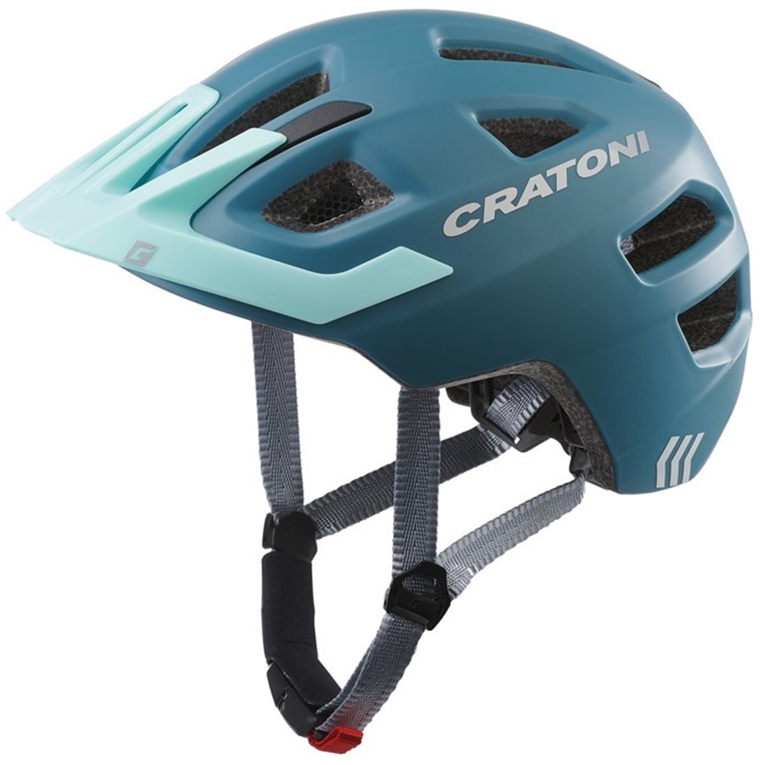 Kinderfahrradhelm CRATONI "MAXSTER PRO" Gr. 52, blau (steel, blau matt), Helme, Kinder, 52/56 Kopfumfang: 52cm - 56cm Image