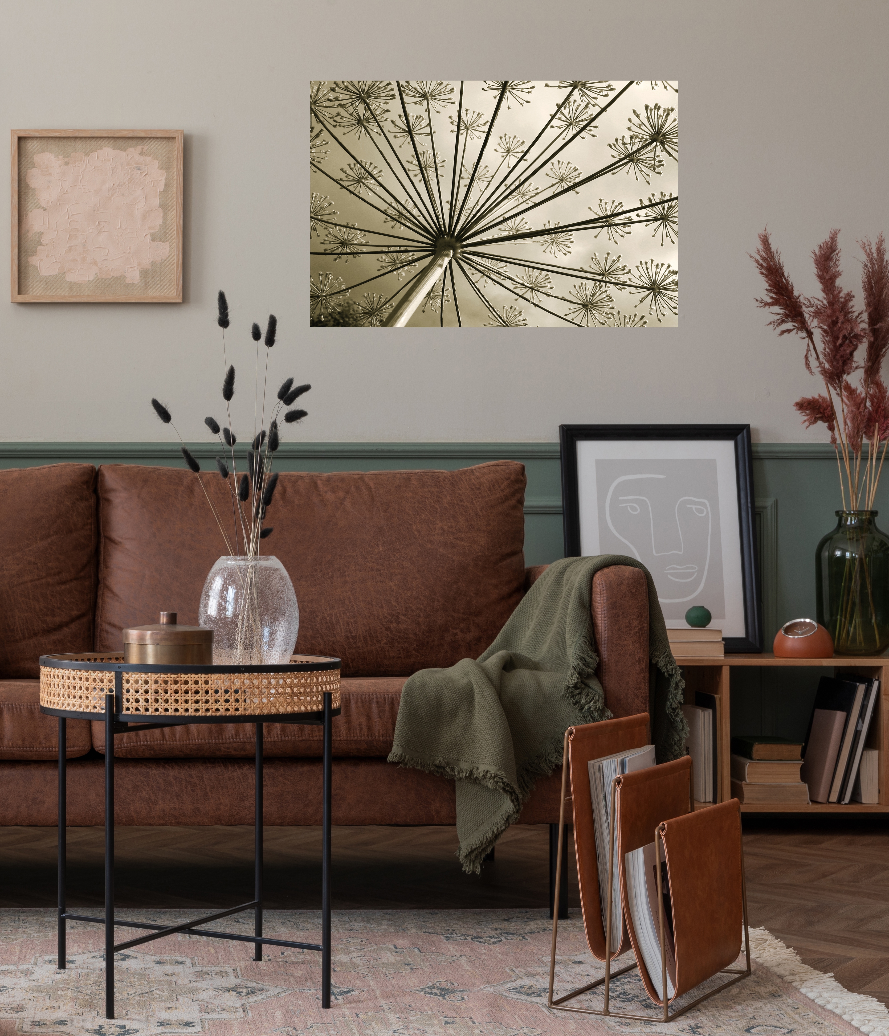 Wandsticker QUEENCE "Lisa", beige, B:90cm H:60cm T:0,1cm, Folie, Wandtattoos, Selbstklebend, kinderleichte Anbringung