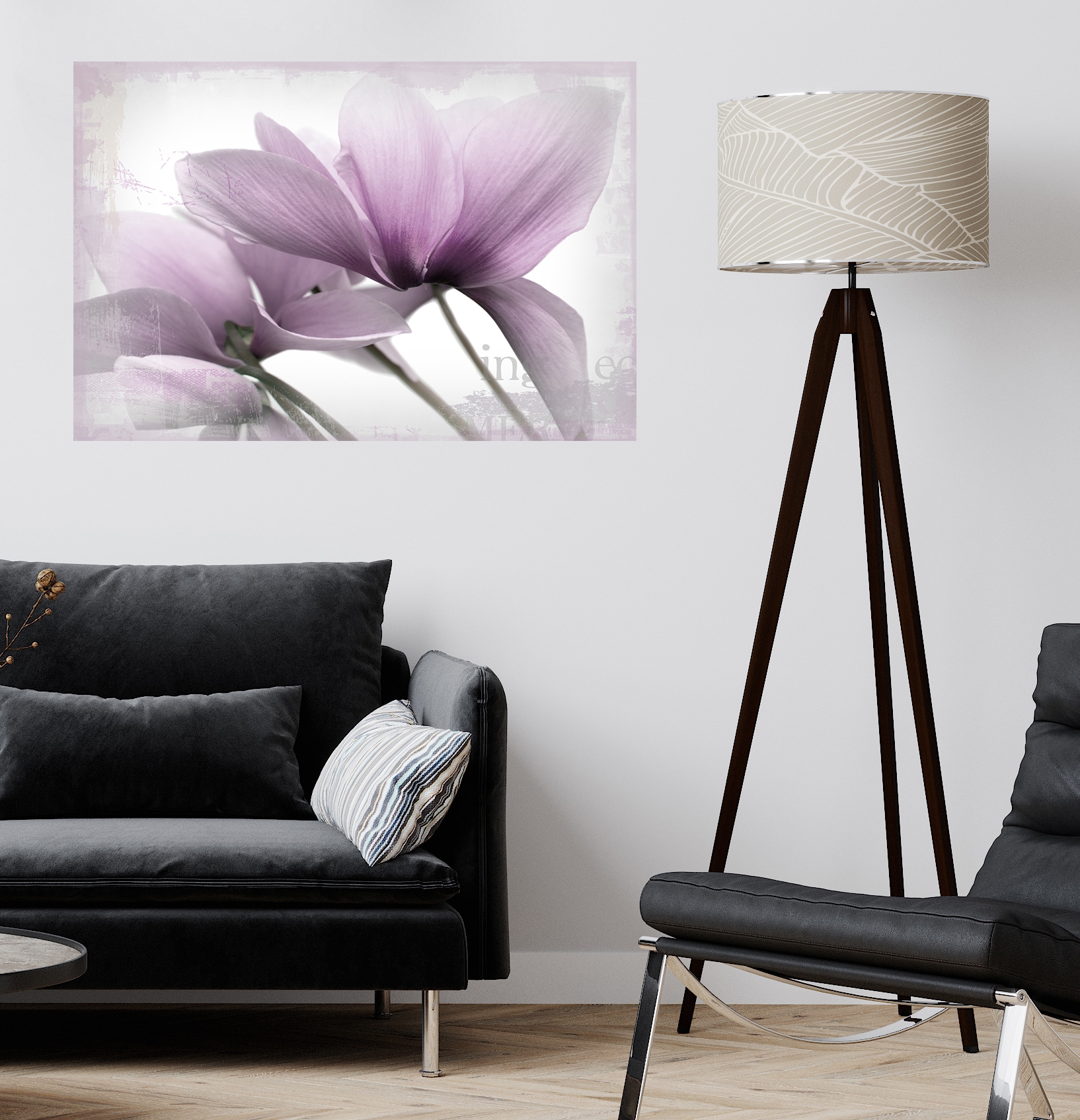 Wandsticker QUEENCE "Dani", lila, B:90cm H:60cm T:0,1cm, Folie, Wandtattoos, Selbstklebend, kinderleichte Anbringung