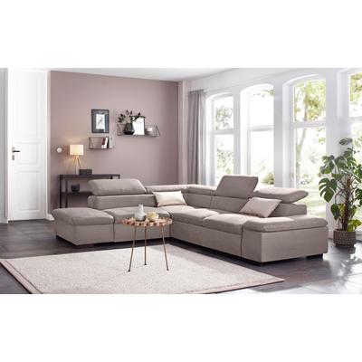 Ecksofa HOME AFFAIRE "Alberto L-Form", grau, B:272cm H:73cm T:226cm, 100% Polyester, Luxus-Microfaser weich (9)0% Polyester / 10% Polyamid, Luxus-Microfaser Vintageoptik (100% Polyester), Microfaser Antiklederoptik (100% Polyester), Sofas, mit... Image