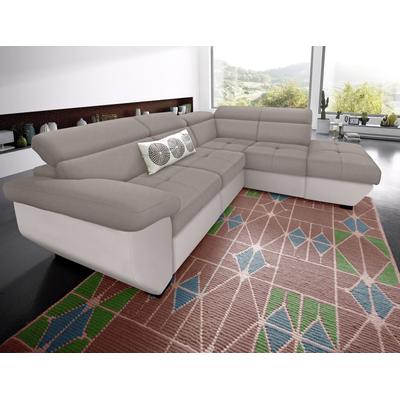 Polstergarnitur COTTA "Speedway L-Form", braun (schlamm, schlamm), B:262cm, Sitzmöbel-Sets, Set bestehend aus: Ecksofa mit Kopfteilverstellung & Hocker Image