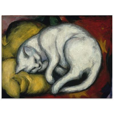 Glasbild ARTLAND "Die weisse Katze. 1912", weiß (farbe bild(er): weiß), B:60cm H:45cm, Bilder, in verschiedenen Größen Image