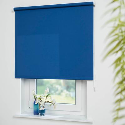 Seitenzugrollo LIEDECO "Uni" Gr. 11, blau (dunkelblau), B:92cm H:240cm, Polyester, Rollos, Montage ohne Bohren zum Klemmen mit separatem Klemmträger möglich Image