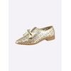 Slipper HEINE, Damen, Gr. 35, gold (goldfarben), Leder, Glattleder, modisch, Schuhe