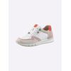 Sneaker CAPRICE, Damen, Gr. 37, orange (weiß, orange), Glattleder, Veloursleder, sportlich, Schuhe