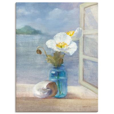 Wandbild ARTLAND "Küsten Blumen II", blau (farbe bild(er): blau), B:60cm H:80cm T:1,8cm, Canvas, Leinwand, Bilder, als Leinwandbild, Poster in verschied. Größen Image